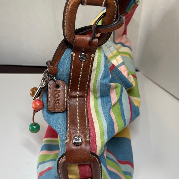 Fossil Shoulder Canvas Striped Material Boho Style ZB2267. - Picture 7 of 16